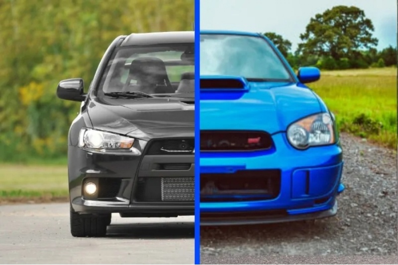 Jazda Subaru Impreza STI lub Mitsubishi Lancer Evo 10