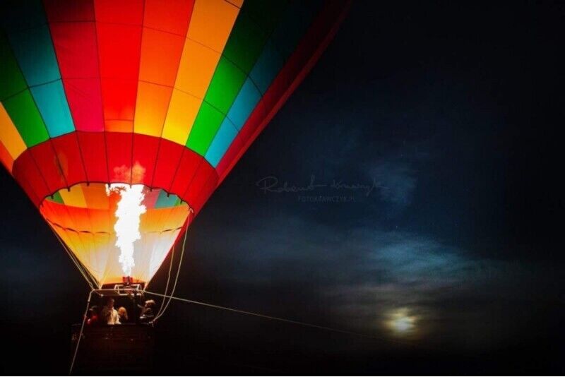Lot nocny balonem nad Jelenią Górą
